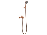 Robinet de baignoire avec douche à main. Le robinet est composé d'un corps principal en laiton dotés d'une finition or rose brossé, offrant un aspect élégant et moderne. GARANTIE 5 ANS, LIVRAISON OFFERTE 5 à 6 Jours